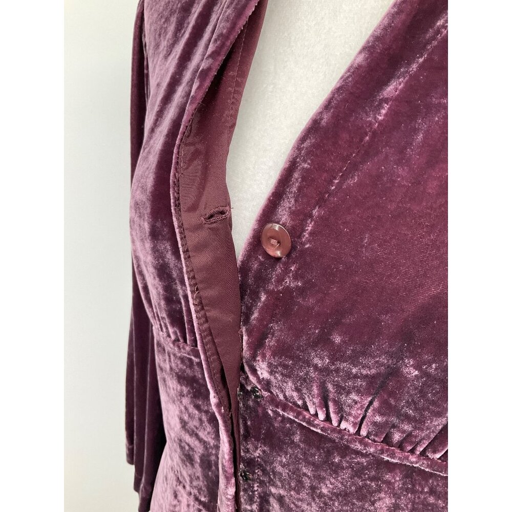 J Jill Crushed Velvet  Duster Dress size 4, Purple 10 hidden buttons - Picture 4 of 11